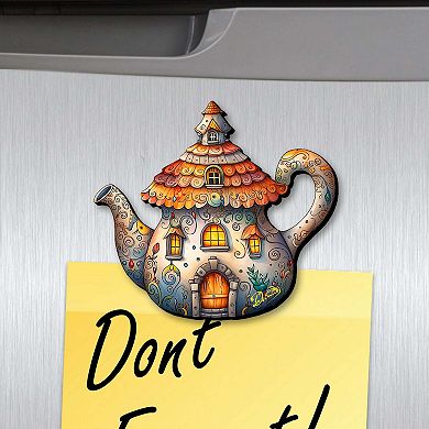 Teapots Decorative Wooden Magnets Set of 6 by G. Debrekht