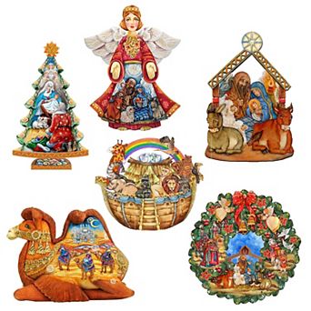 Nativity Decorative Wooden Magnets Set of 6 by G. Debrekht