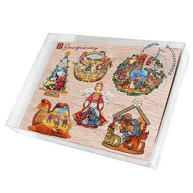 Nativity Decorative Wooden Magnets Set of 6 by G. Debrekht