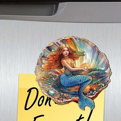 Mermaid and Friends Decorative Wooden Magnets Set of 6 by G. Debrekht