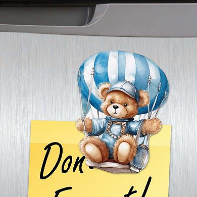 Aviator Teddy Bear Decorative Wooden Magnets Set of 6 by G. Debrekht