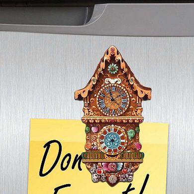 Miniature clock Decorative Wooden Magnets Set of 6 by G. Debrekht