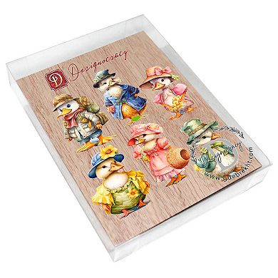 Easter Ducks Decorative Wooden Magnets Set of 6 by G. Debrekht