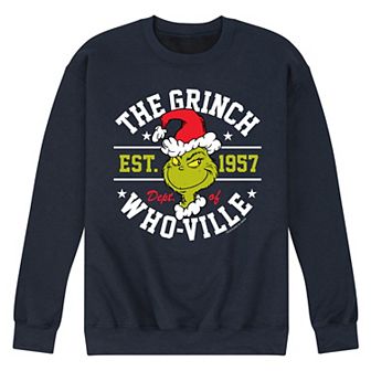 Men's Dr. Seuss The Grinch Dept. Of Whoville Fleece Sweatshirt