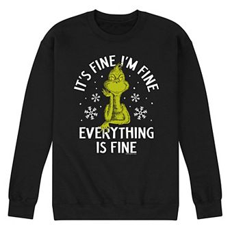 Men's Dr. Seuss I'm Fine Grinch Fleece Sweatshirt