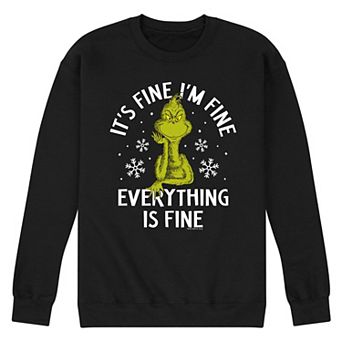 Men's Dr. Seuss I'm Fine Grinch Fleece Sweatshirt