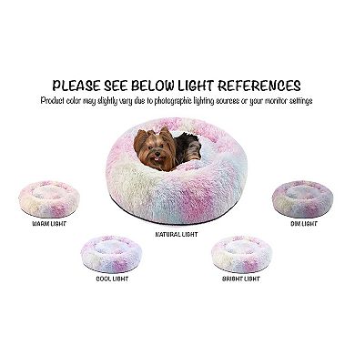 Friends Forever Donut Faux Fur Self Warming Indoor Round Donut Cuddler
