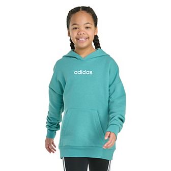 Girls adidas Long Sleeve Embroidered Fleece Pullover Hoodie