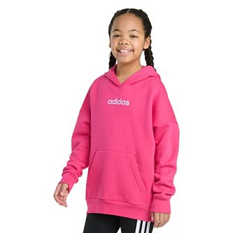 Girls adidas Long Sleeve Embroidered Fleece Pullover Hoodie