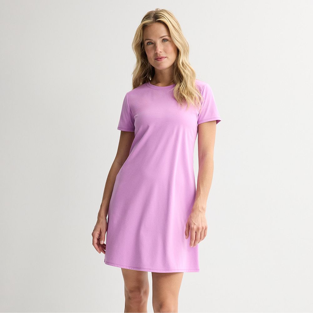 kohls womens t shirt dresses Womens Summer Casual Short Sleeve Crewneck Mini Dresses with Pocket Swing T  Shirt Dress