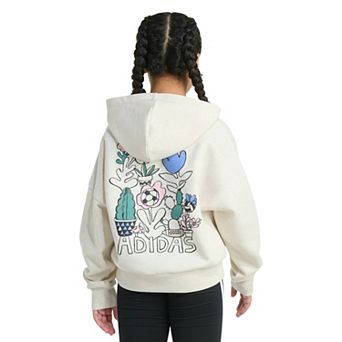 Girls 7-16 adidas Heather Multi Graphic Long Sleeve Pullover Hoodie