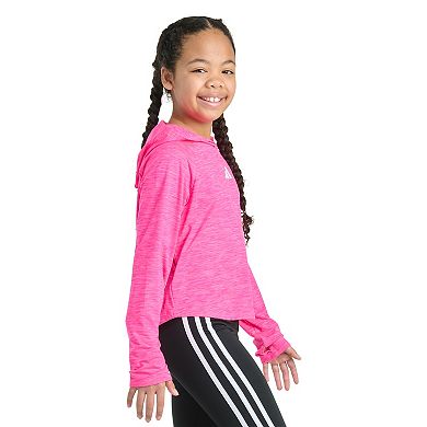 Girls adidas Long Sleeve Hooded Mélange Top