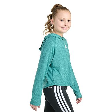 Girls adidas Long Sleeve Hooded Mélange Top
