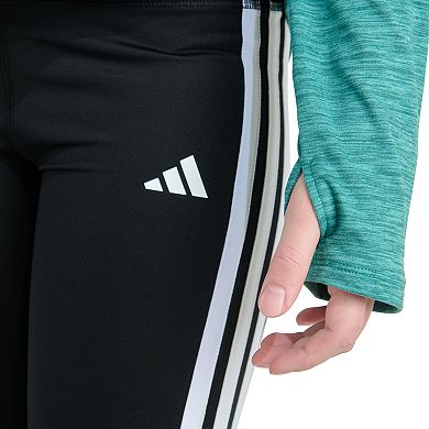 Girls adidas Long Sleeve Hooded Mélange Top