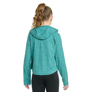 Girls adidas Long Sleeve Hooded Mélange Top