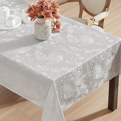 Laura Ashley Cynthia White Raised Woven Tablecloth