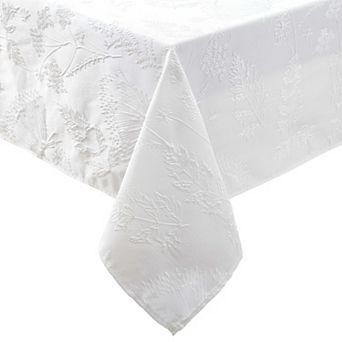 Laura Ashley Cynthia White Raised Woven Tablecloth