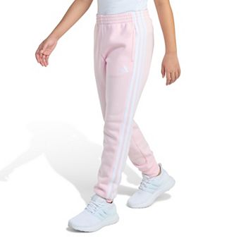 Girls 7-16 adidas Elastic Waistband 3-Stripes Fleece Joggers