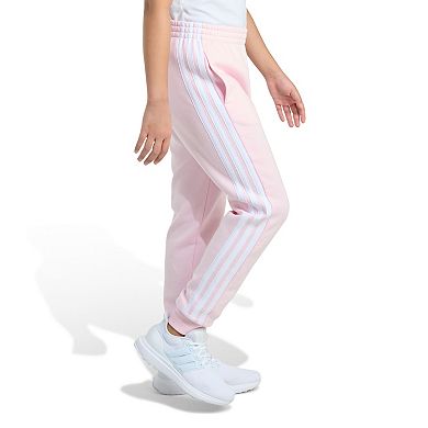 Girls 7-16 adidas Elastic Waistband 3-Stripes Fleece Joggers