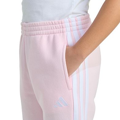 Girls 7-16 adidas Elastic Waistband 3-Stripes Fleece Joggers
