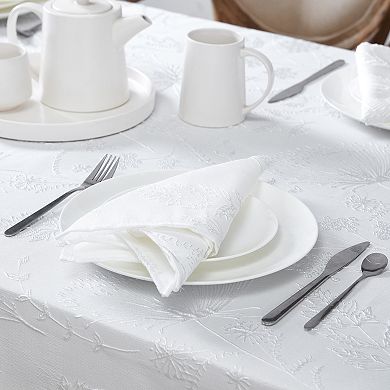 Laura Ashley Cynthia White Raised Woven 6 pc Napkin Set