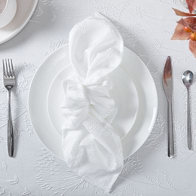 Laura Ashley Cynthia White Raised Woven 6 pc Napkin Set