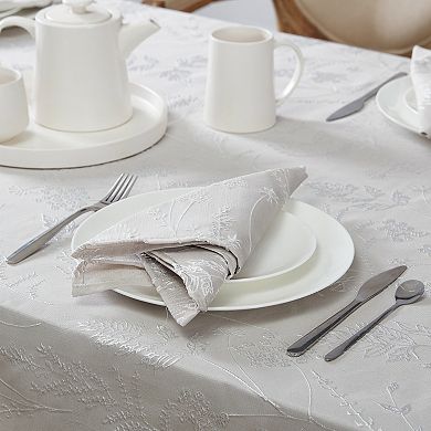 Laura Ashley Cynthia White Raised Woven 6 pc Napkin Set