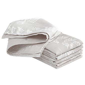 Laura Ashley Cynthia White Raised Woven 6 pc Napkin Set