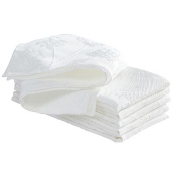 Laura Ashley Cynthia White Raised Woven 6 pc Napkin Set