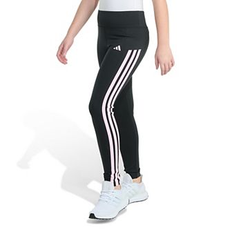 Girls 7-16 adidas Flat Waistband Cell Phone Pocket 3-Stripe Leggings