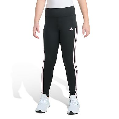 Girls 7-16 adidas Flat Waistband Cell Phone Pocket 3-Stripe Leggings