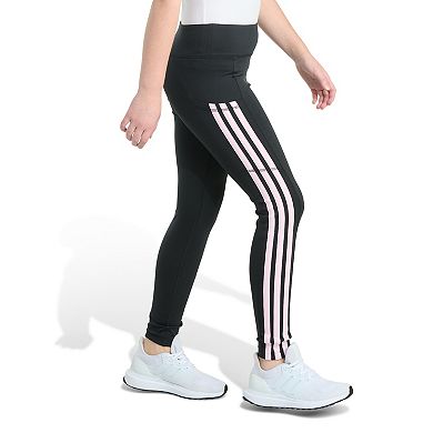 Girls 7-16 adidas Flat Waistband Cell Phone Pocket 3-Stripe Leggings
