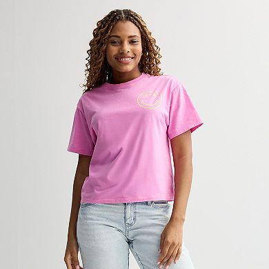 Juniors' It's Fine I'm Fine Everythings Fine Smiley Face Skimmer Graphic Tee
