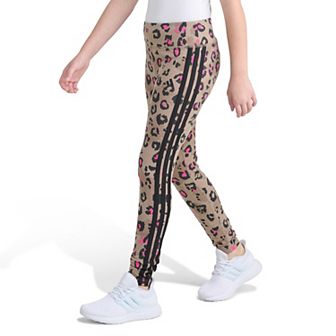 Girls adidas Printed 3-Stripes Cotton Leggings