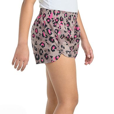 Girls adidas Elastic Waistband Printed Woven Pacer Shorts