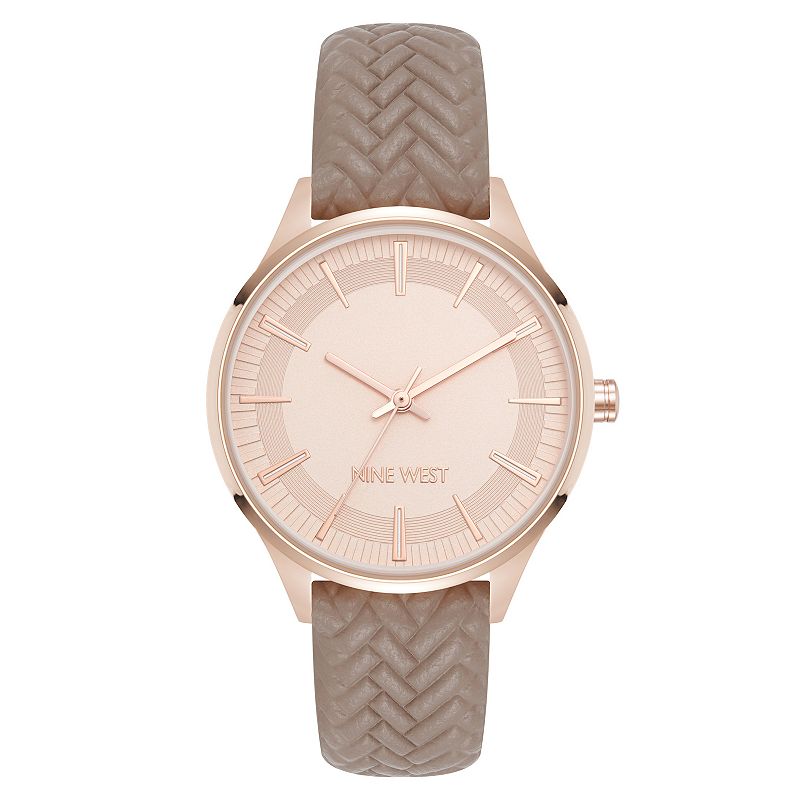 Nine West Women's Rose Gold Tone Strap Watch, Orange