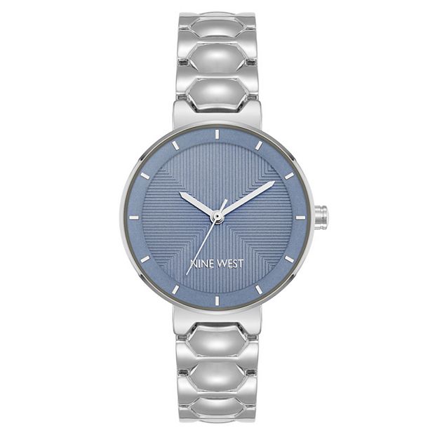Nine West Women\'s Silver Analog Quartz Crystal Accented Round Bracelet Watch Amazon.com: Nine West Women main image 2