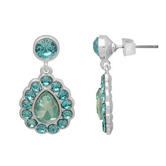 LC Lauren Conrad Silver Tone Blue Stone Teardrop Earrings