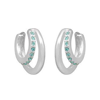LC Lauren Conrad Studded Mini Double Row Hoop Earrings