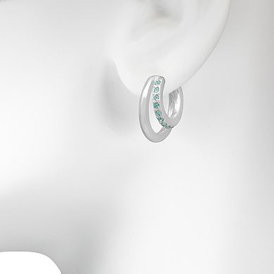 LC Lauren Conrad Studded Mini Double Row Hoop Earrings