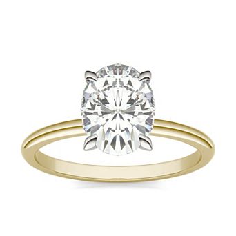 Charles & Colvard 14k Two Tone Gold 2 Carat T.W. Lab-Created Moissanite Solitaire Ring