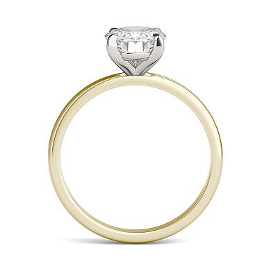 Charles & Colvard 14k Two Tone Gold 2 Carat T.W. Lab-Created Moissanite Solitaire Ring