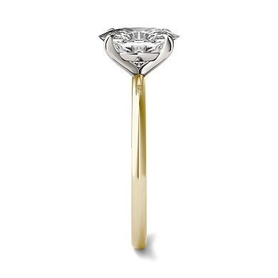 Charles & Colvard 14k Two Tone Gold 2 Carat T.W. Lab-Created Moissanite Solitaire Ring