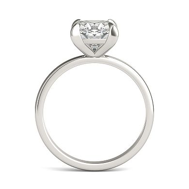 Charles & Colvard 14k White Gold 2 Carat T.W. Lab-Created Moissanite Cushion Solitaire Ring