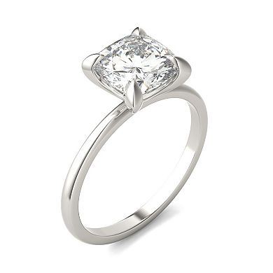 Charles & Colvard 14k White Gold 2 Carat T.W. Lab-Created Moissanite Cushion Solitaire Ring