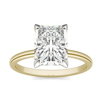 Charles & Colvard 14k Two Tone Gold 2 ¾ Carat T.W. Lab-Created Moissanite Radiant Solitaire Ring