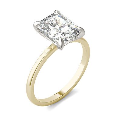 Charles & Colvard 14k Two Tone Gold 2 ¾ Carat T.W. Lab-Created Moissanite Radiant Solitaire Ring