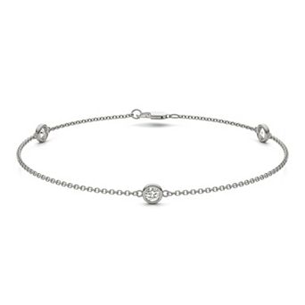 Charles & Colvard Sterling Silver ⅓ Carat T.W. Lab-Created Moissanite Station Bracelet