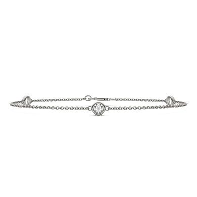 Charles & Colvard Sterling Silver ⅓ Carat T.W. Lab-Created Moissanite Station Bracelet