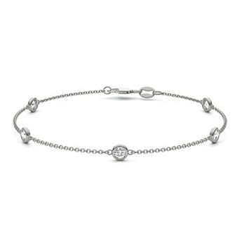 Charles & Colvard Sterling Silver ½ Carat T.W. Lab-Created Moissanite Station Bracelet